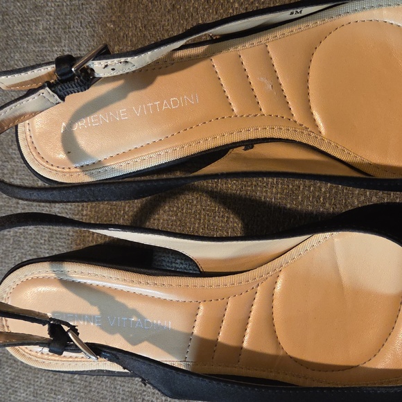 adrienne vittadini Gizzi shoes block heels Sling Back Size 8 - Picture 4 of 7